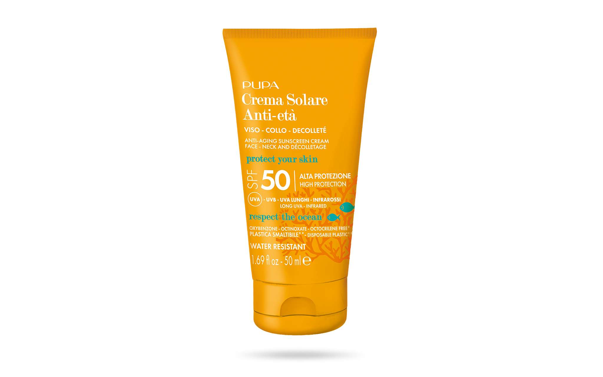 Crème Solaire Anti-ageSPF 50 Visage,Cou et Décollete (50 ml) - PUPA Milano